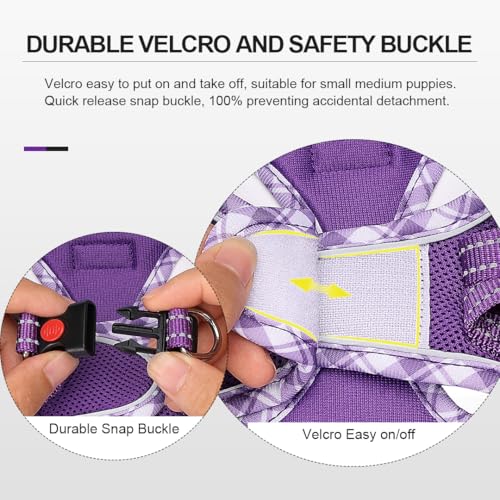 Mercano Soft Mesh Dog Harness and Leash Set, No-Chock Step-in Reflective Breathable Lightweight Easy Walk Vest Harnesses w...