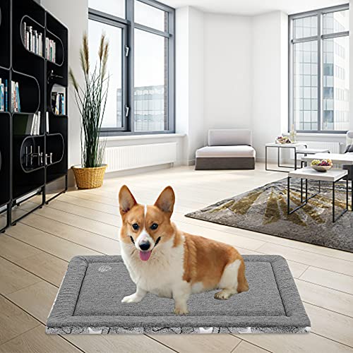 EMPSIGN Dog Crate Pad - Reversible Kennel Mat (Cool & Warm), Machine Washable, Cozy Star Pattern Sleeping Pad for Small Me...
