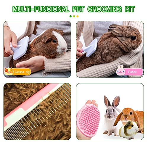Crafterlife Small Animal Pet Grooming Kit with Pet Shedding Slicker Brush, Bath Massage Glove, Pet Grooming Comb, Nail Cli...