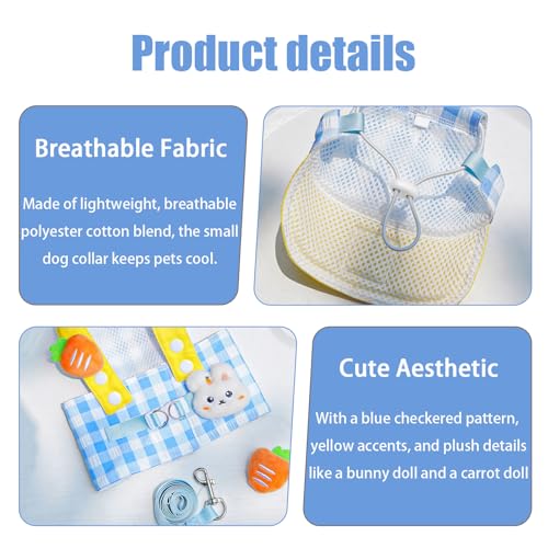 HELAIMAY Dog Harness and Leash Set with Hat,No Pull Soft Mesh Pet Harness for Small Dog and Cat,Adjustable Step in Puppy V...
