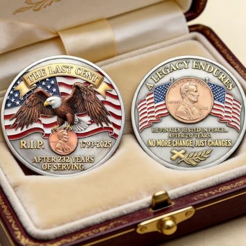 5PCS The Last Cent Legacy Collection Commemorative Coin,Patriotic Eagle Design, Collector Keepsake Gifts, Non-Currency Dis...