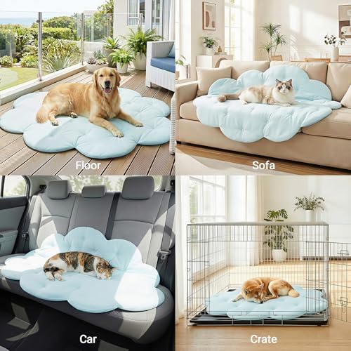 Tivray Dog Cooling Mat, 47'' × 35'' Large, Self-Cooling Mat for Dog, (Cool & Warm) Double-Sided Pet Cool Pads for Crate, K...