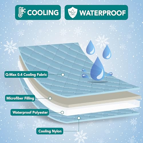 PetAmi Waterproof Cooling Mat for Dog, Premium Pet Cooling Blanket for Bed Crate, Anti Slip Indoor Dog Cool Pad for Sleepi...