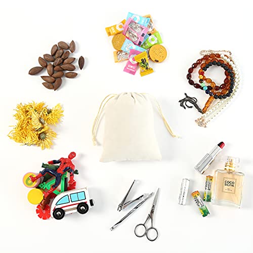 YoungJewl 25Pcs Velvet Jewelry Bags With Drawstring Beige Pouches Gift Bags for Wedding Favors Party Christmas Candy Bags(...