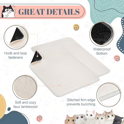 Drydiet 4 Pcs Pet Carrier Pad Travel Pet Reversible Dog Mat Replacement Liners for Travel Dog Bed Pad Washable Plush Doubl...