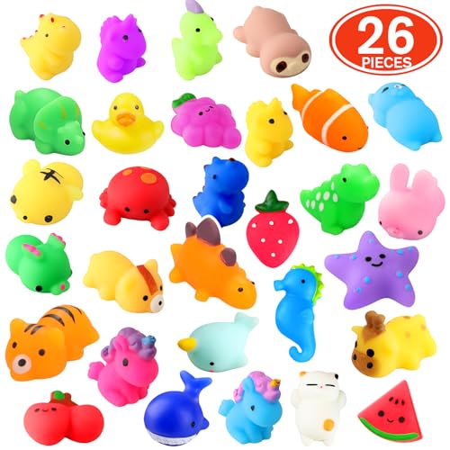 nobasco Squishies, 26 Pack Mochi Squishy Toys - Kawaii Cat Squishys Slow Rising Animals - Party Favors, Goodie Bag, Birthd...