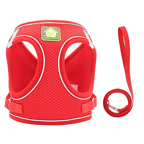 FEimaX Dog Harness and Leash Set, No Pull Breathable Soft Mesh Puppy Vest Harness Reflective Adjustable Pet Harnesses for ...