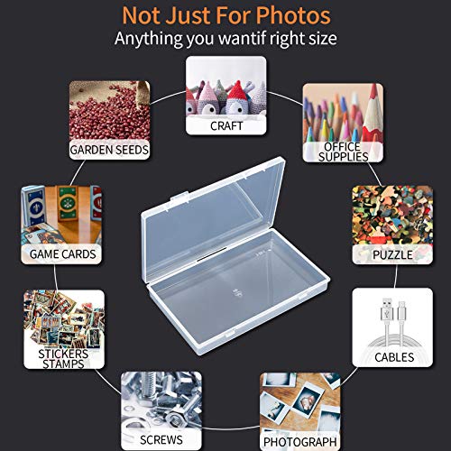 Photo Storage Box 4x6, 18 Inner Extra Large Organizer Acid-Free Photo Keeper Storage Case, Plastic Craft Storage Box for S...