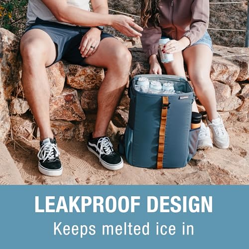 CleverMade Collapsible Backpack Cooler, 24 Can Insulated Backpack Cooler, Soft Sided Cooler Back Pack for Travel, Beach Co...