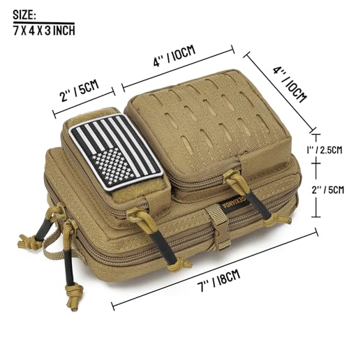2 Pack Tactical Molle Utility Pouchs,Mini Belt Pouch EDC Pouch Tactical Phone Pouches Outdoor Admin Tool Pouch Medical EDC...