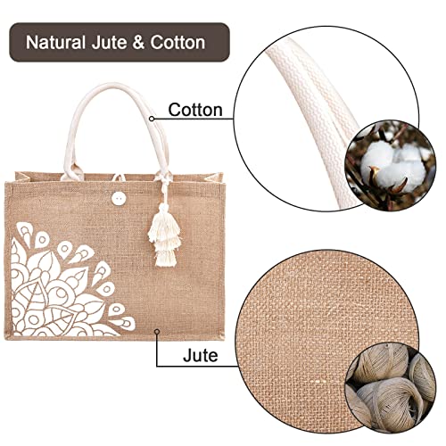 itgowisa Beach Bag for Women, Straw Beach Tote Bag with Pocket Tassel Handle Waterproof Lining, for Summer Vacation Pool Gift