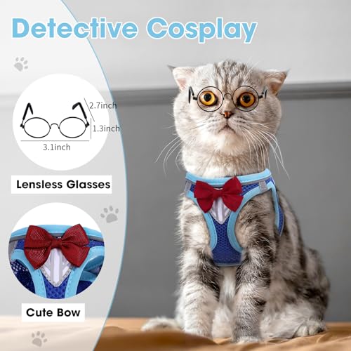 NCMAMA Cat Vest Harness and Leash Set for Walking Escape Proof, Adjustable Kitten Harness Breathable Mesh with Reflective ...