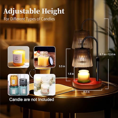 Candle Warmer Lamp with Timer Dimmer - Home Decor, Gifts for Mom Women Friend Sister -Wax Melt Warmer,Adjustable Height wi...
