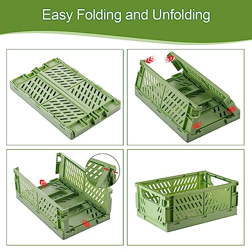 HUUSMOT 6-Pack Small Pastel Plastic Storage Baskets, Collapsible Crates for Organizing, Space-Saving Mini Bins for Classro...