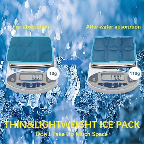 aadsioahd 4pcs Ice Packs for Lunch Boxes & Coolers - Reusable,Lightweight Cooler Ice Pack for Food Freshness, Drinks Freez...