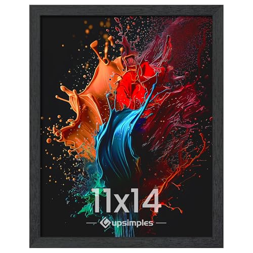 upsimples 11x14 Picture Frame, Wall Gallery Photo Frames with Engineered Wood, Black 1 Pack