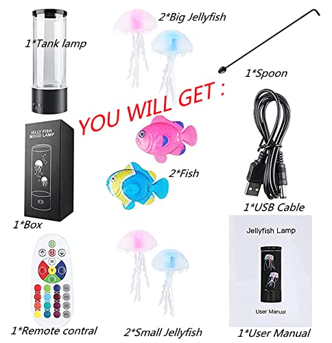 LEHAHA Jellyfish Lamp with 16 Color Changing Relax Mood Light with Remote Control USB/Battery Jellyfish Aquarium for Home ...