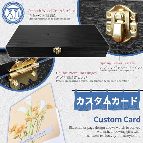 XYJ Wood Storage Box Rectangular Solid Wood Gift Box Keepsake Boxes Storage Bins with Lid For Knives Case Locker Organizer...