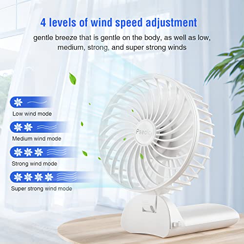 Psecici Handheld Fan, Mini Portable Personal Fan with lanyard, 4 Speeds Level 180° Foldable Design for Desk/Travel/Office/...