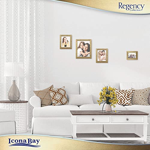 Icona Bay 11x14 Gold Picture Frame, French Baroque Style Photo Frame 11 x 14, Wall Mount or Table Top, Regency Collection