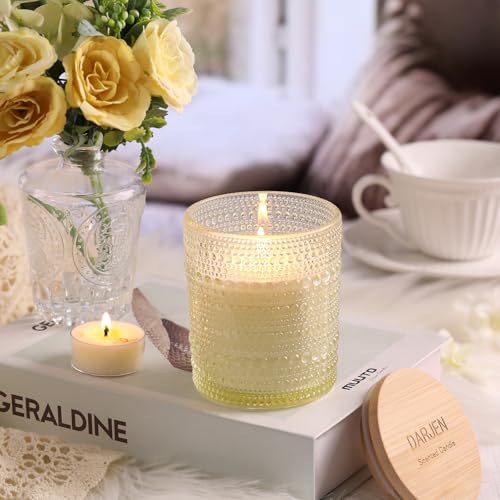 DARJEN Vanilla Candles for Home- 6.3oz 42H Natural Soy Wax Aromatherapy Jar Candle with Strong Scent, Decorative Aesthetic...