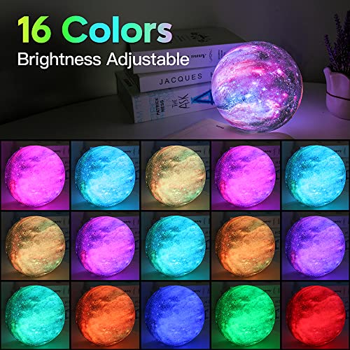 BRIGHTWORLD Moon Lamp Galaxy Lamp 5.9 inch 16 Colors LED 3D Moon Light, Remote & Touch Control Moon Night Light Gifts for ...