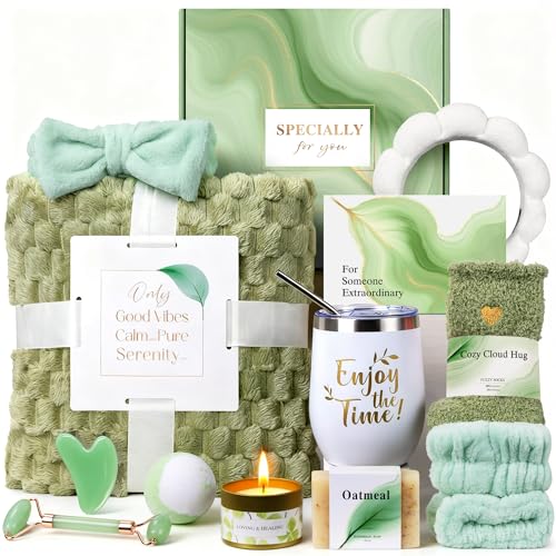 Self Care Kit - Spa Gifts Self Care Relaxation Gifts for Women Self Care Basket Set Stress Relief Get Well Soon Gift Baske...