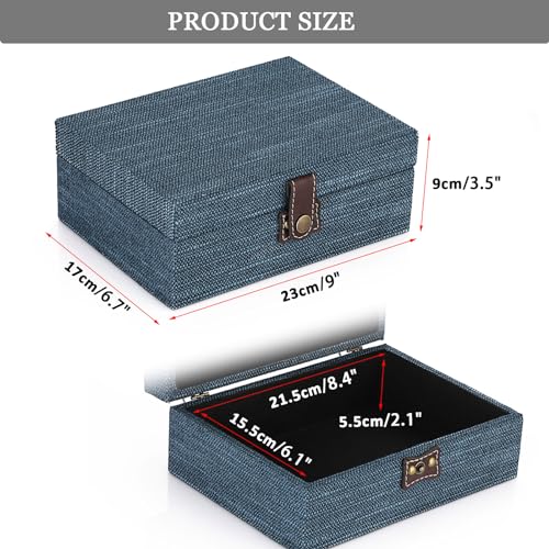 Hipiwe Treasure Chest Box - Wooden Decorative Trinket Jewelry Box with Clasp Memento Case Box Rectangular Keepsake Jewelry...