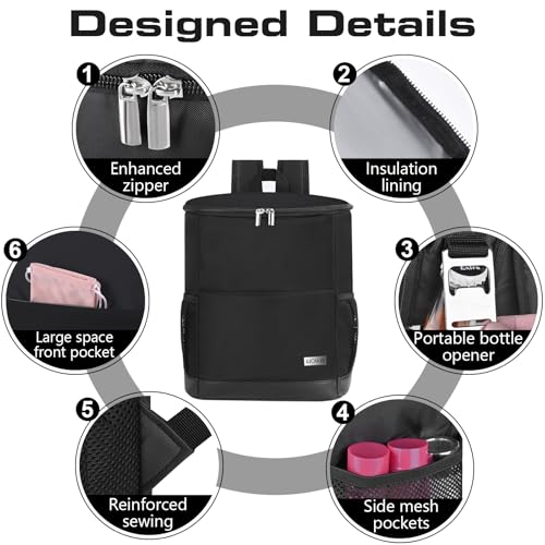Insulated Cooler Backpack Outdoor - Leak Proof Backpack Cooler 30 Cans, Waterproof Lightweight Cooler Bag for 12h Hot/Cold...