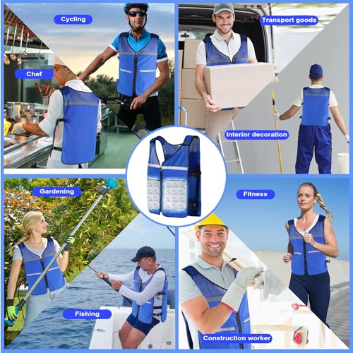 Leetye Mei Cooling Vest for Men&Women, Adjustable Reflective Ice Vest with Pockets, Ice Packs, Cool Jacket for Outdoor Worker