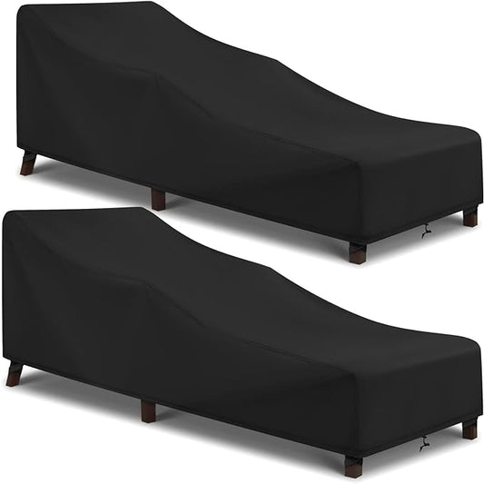 Arcedo Patio Chaise Lounge Cover Waterproof, 2 Pack of Pool Lounge Chair Covers for Outside Stackable Cushions and Outdoor...