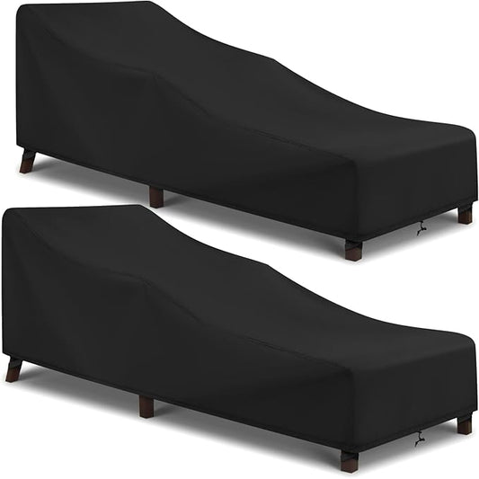 Arcedo Patio Chaise Lounge Cover Waterproof 2 Pack, Lounge Chair Covers for Outdoor Pool Lounger and Patio Furniture, 80" ...