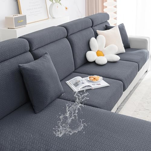 Smiry Waterproof Couch Cushion Covers for Sofa, Stretch Jacquard Seat Cushion Covers Washable, Sectional Sofa Slipcover El...