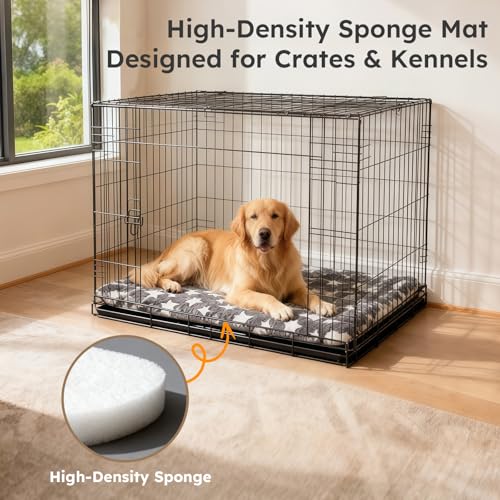 Dog Bed Mat, Dual-Sided Dog Crate Bed Mat - Ultra Soft & Machine Washable Kennel Pad for Cats and Extra Small Dogs, All-Se...