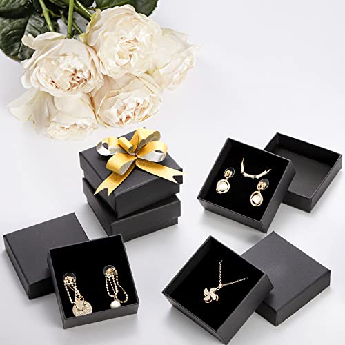 Fasmov Kraft Jewelry Boxes, 36 Pack 2.95 x 2.95 x 1.37 Inch Square Cardboard Jewelry Gift Box Necklace Ring Earring Kraft ...