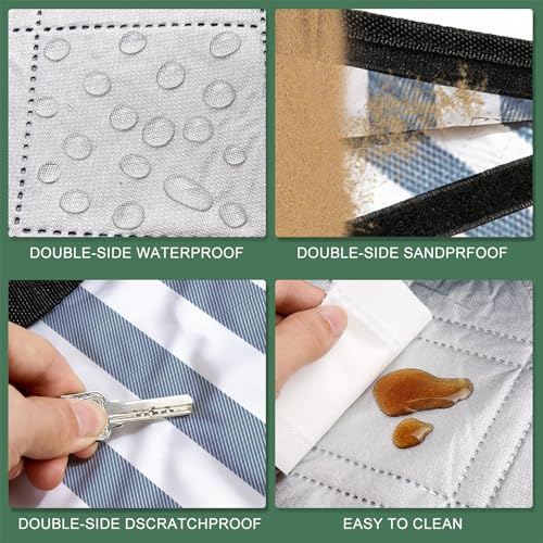 ZUBOND Picnic Blanket 80''x100'', Waterproof Sandproof Beach Outdoor Camping Mat Extra Large Foldable Gingham Big Travel E...