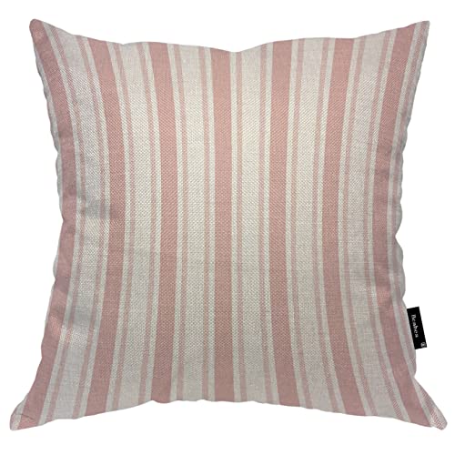 Beabes 18X18 Inch Pillowcase Pink Stripes, Abstract Pink White Vertical Parallel Stripes Comfortable Throw Pillow Case Squ...