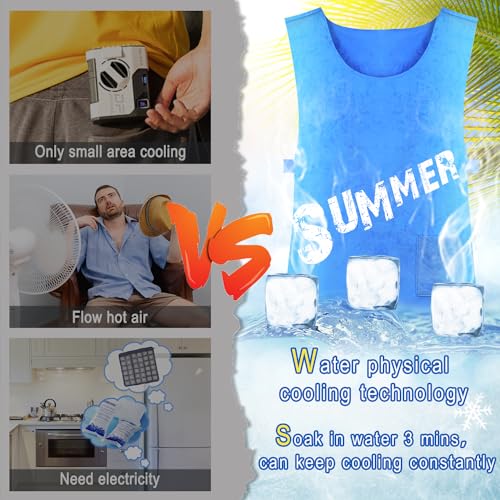 Evaporative Cooling Vest for Men Women - Ice Cool Vest Water Activated PVA Body cooler clothing for Hot Weather