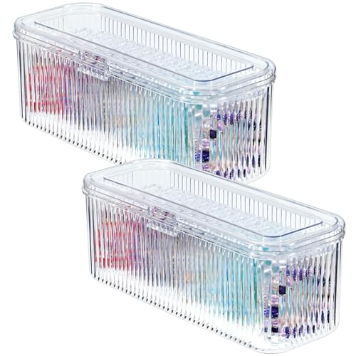 Oqqlin 2 Pack Clear Jewelry Storage Box, Acrylic Travel Jewelry Organizer boxes Portable Small Cases Anti Tarnish for Earr...