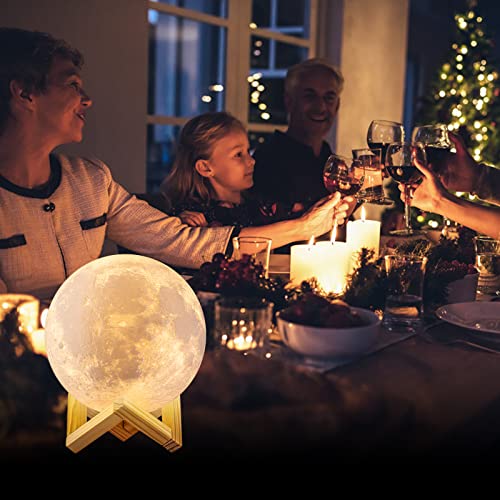 GDPETS Moon Lamp, 16 Colors Moon Night Light with Stand & Remote &Touch Control and USB Rechargeable Decorative Light Up M...