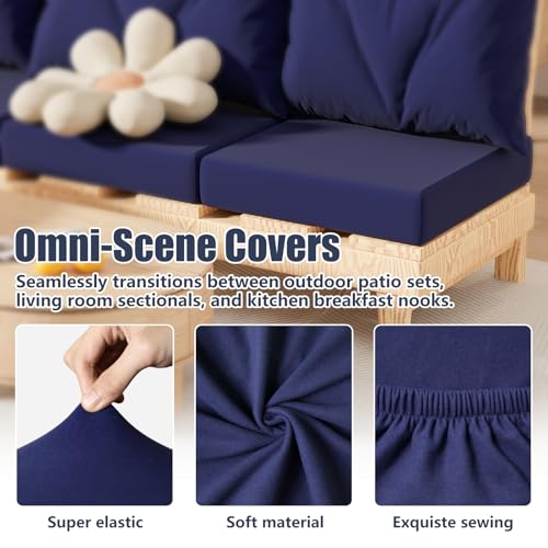Vorshape 8Pcs Stretch Patio Cushion Covers, Outdoor Couch & Sofa Replacement Slipcovers for Patio Furniture Cushion Cover...