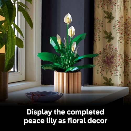 LEGO Botanicals Peace Lily Flower Building Set for Adults - Gifts for Mothers Day - DIY Bedroom, Book Shelf & Office Decor...