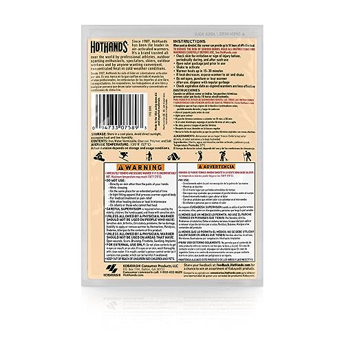 HotHands Body & Hand Super Warmers - Long Lasting Natural Odorless Air Activated Warmers - Up to 18 Hours of Heat - 10 Ind...