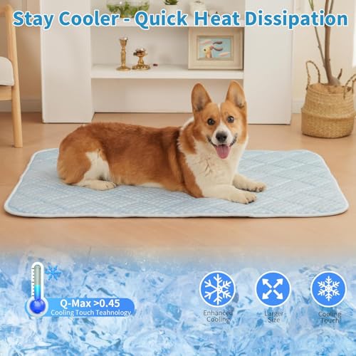 Petvolve Dog Cooling Mat, Washable Cooling Mat for Dog, Foldable Kennel Pet Bed, Cool Pad (Cool &Warm Surface) for All Sea...