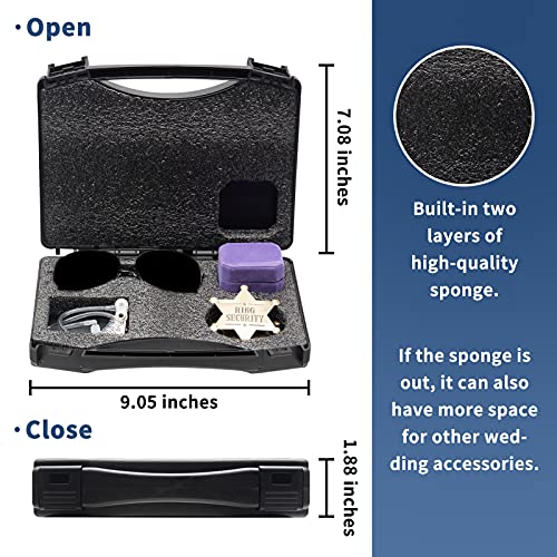 Huwane Ring Security Wedding Ring Bearer Gifts Box Set Include Ring Security Badges, Acoustic Earpiece Tube, Rings Bearer ...
