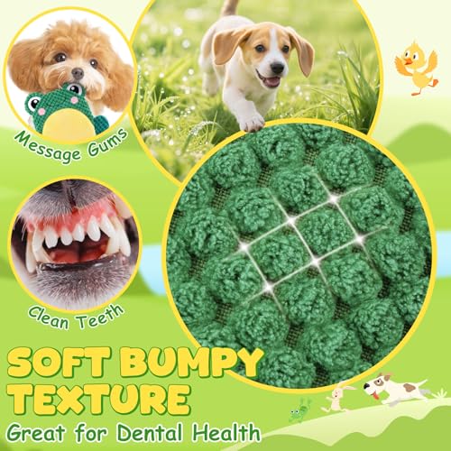 XIUGOAL Dog Toys to Keep Them Busy, 3 Pack No Stuffing Interactive Dog Toys with Crinkle, Squeaky Puppy Chew Toys for Smal...