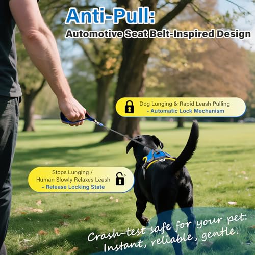 paatata No Pull Dog Harness, 2 in 1 Retractable Harness with Auto-Lock, Reflective Breathable Mesh and Handle, Adjustable ...