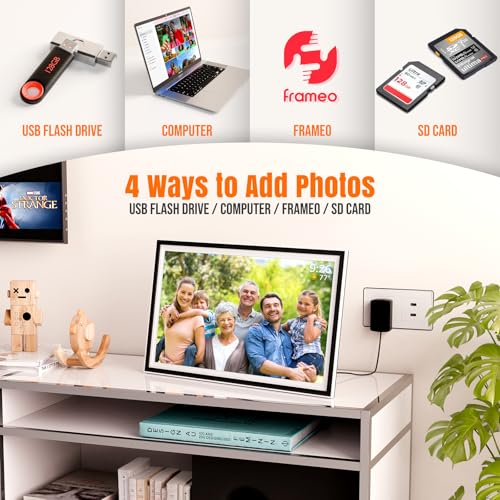 KPKUE Smart WiFi Digital Picture Frame - 15.6-inch Full HD Touchscreen, 64GB Electronic Photo Frame Wall Mountable for Hom...