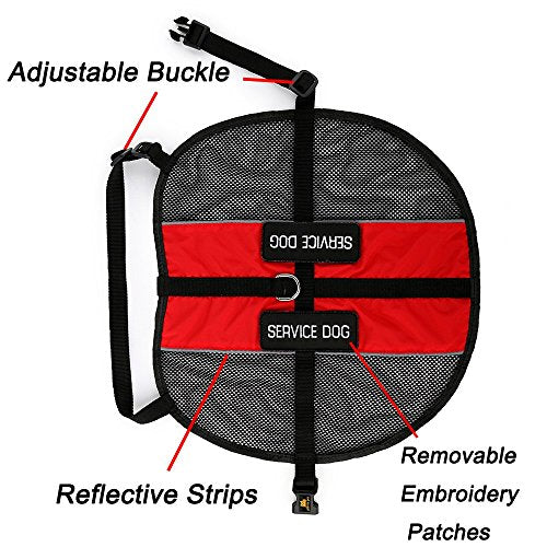 PLUTUS PET Service Dog Vest with 2 Removable Patches, Light Weight and Breathable Mesh Service Animal Harness,Perfect for ...