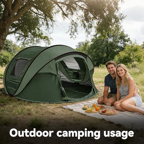Instant Pop Up Tents for Camping, 4/6 Person Easy Pop Up Camping Tents,Automatic Set Up Tent in 3 Seconds,Waterproof Sunsh...
